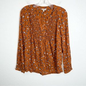 Lucky Brand Small Floral Burnt Orange Blouse listed on multiple sites